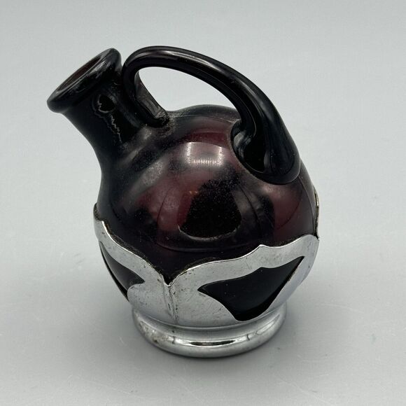 Vtg Farber Bros Purple Single Cruet No Stopper Krome Kraft NY Cambridge Amethyst - Picture 1 of 8